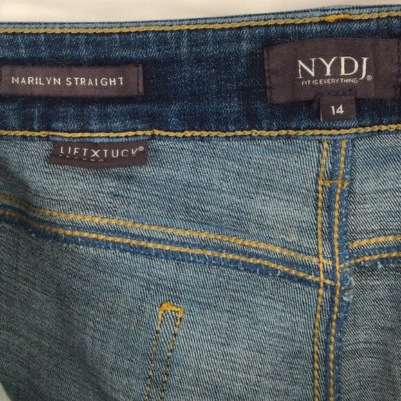 NYDJ Marilyn Straight Leg Jeans Lift Tuck Technology Womens Size 14 Stretch - Picture 8 of 9